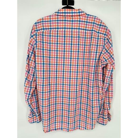 Vineyard Vines Shirt Mens Large Plaid Classic Fit Cooper Cotton Linen Stretch - Picture 2 of 6